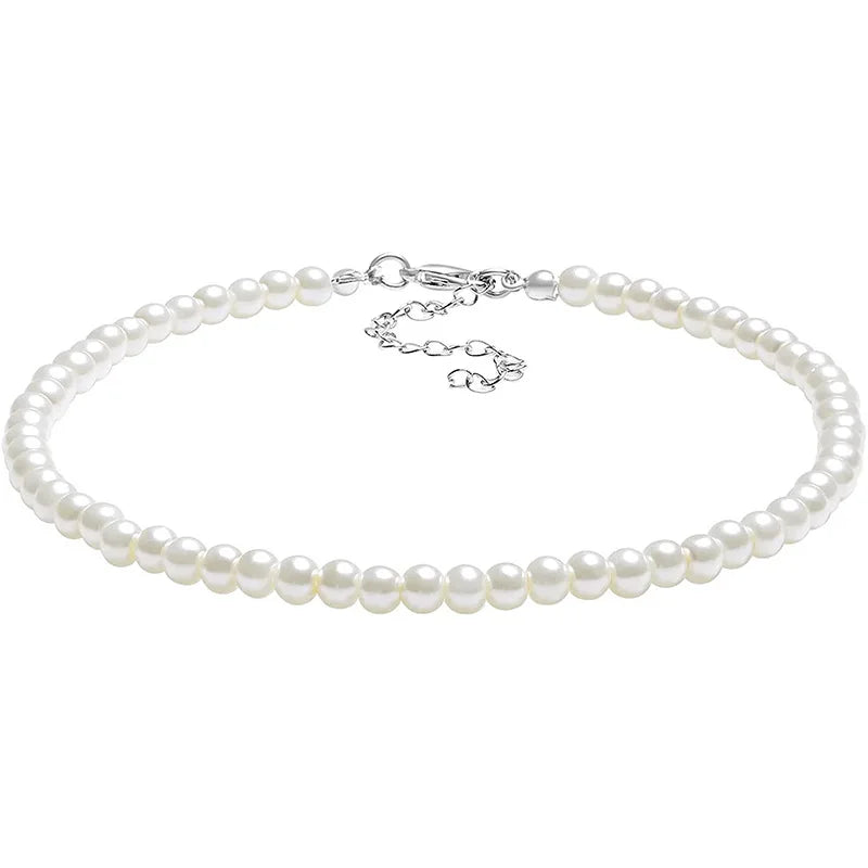 Elegant White Pearl Collar Choker Necklace