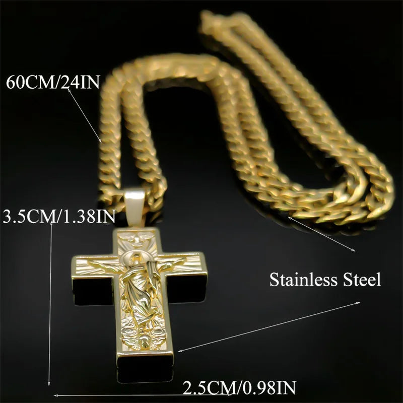 Stainless Steel Cross Jesus