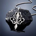 Vintage Medieval Norse Rune Fleur-de-lis Necklaces Men Stainless Steel Viking Cross Amulet Pendant Charm Original Design Jewelry